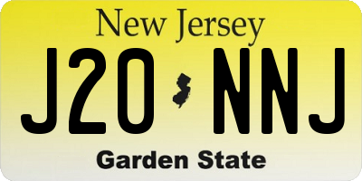 NJ license plate J20NNJ