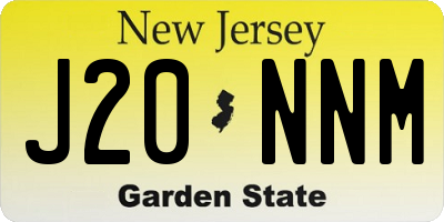 NJ license plate J20NNM