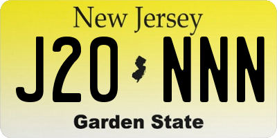 NJ license plate J20NNN