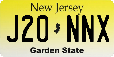 NJ license plate J20NNX