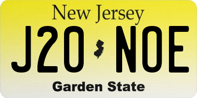 NJ license plate J20NOE