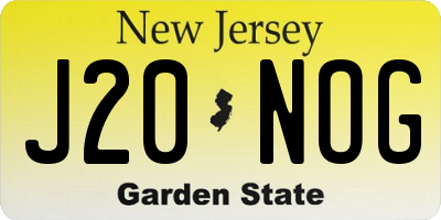 NJ license plate J20NOG