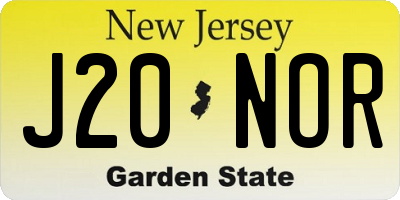 NJ license plate J20NOR