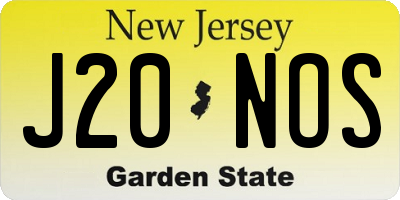 NJ license plate J20NOS