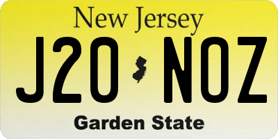 NJ license plate J20NOZ