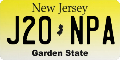 NJ license plate J20NPA