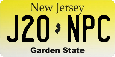 NJ license plate J20NPC