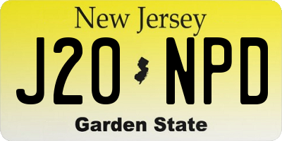 NJ license plate J20NPD