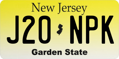 NJ license plate J20NPK