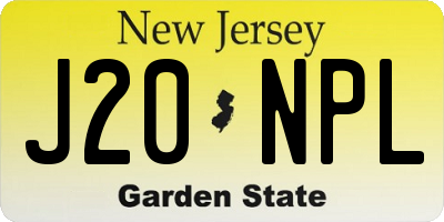 NJ license plate J20NPL
