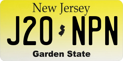 NJ license plate J20NPN