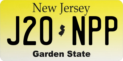 NJ license plate J20NPP
