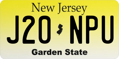 NJ license plate J20NPU