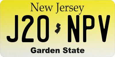NJ license plate J20NPV