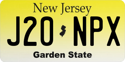 NJ license plate J20NPX
