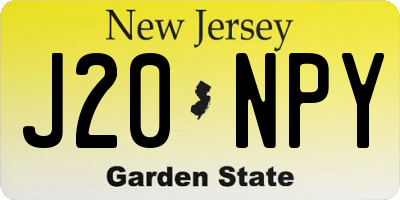 NJ license plate J20NPY