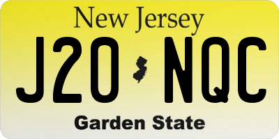 NJ license plate J20NQC