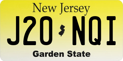 NJ license plate J20NQI