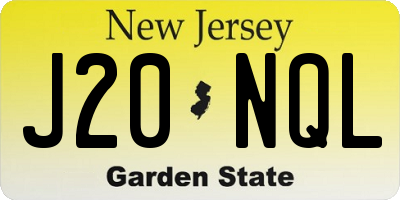 NJ license plate J20NQL