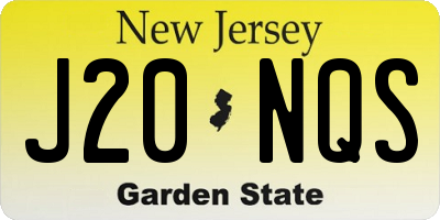 NJ license plate J20NQS