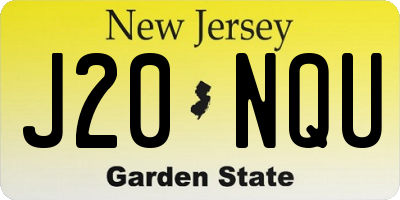 NJ license plate J20NQU