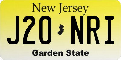 NJ license plate J20NRI