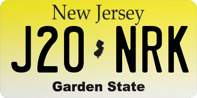NJ license plate J20NRK