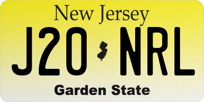 NJ license plate J20NRL