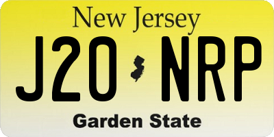 NJ license plate J20NRP