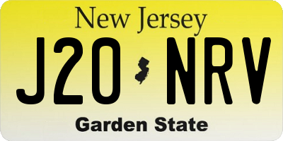NJ license plate J20NRV