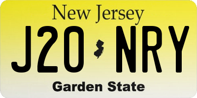 NJ license plate J20NRY