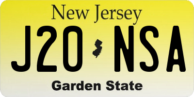 NJ license plate J20NSA