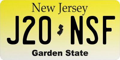 NJ license plate J20NSF