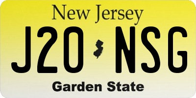 NJ license plate J20NSG