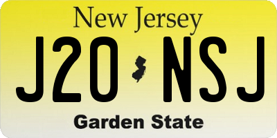 NJ license plate J20NSJ