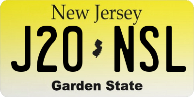 NJ license plate J20NSL
