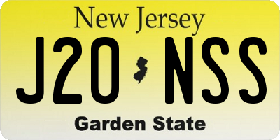 NJ license plate J20NSS