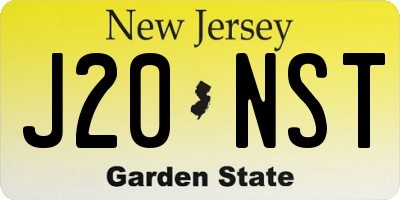 NJ license plate J20NST