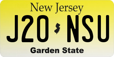 NJ license plate J20NSU