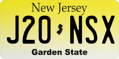NJ license plate J20NSX