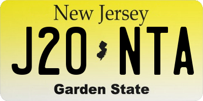 NJ license plate J20NTA