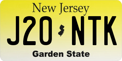NJ license plate J20NTK