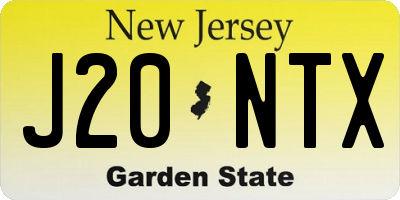 NJ license plate J20NTX