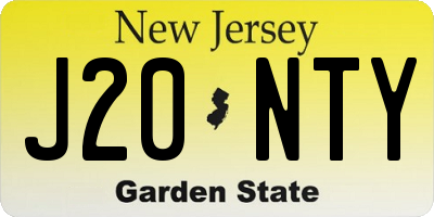 NJ license plate J20NTY