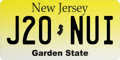 NJ license plate J20NUI