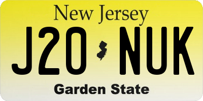 NJ license plate J20NUK