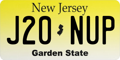 NJ license plate J20NUP