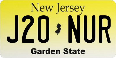 NJ license plate J20NUR