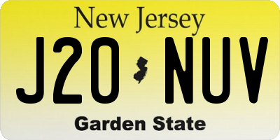 NJ license plate J20NUV