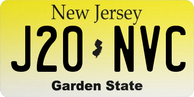 NJ license plate J20NVC